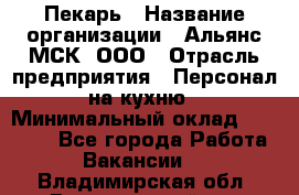 Пекарь › Название организации ­ Альянс-МСК, ООО › Отрасль предприятия ­ Персонал на кухню › Минимальный оклад ­ 28 500 - Все города Работа » Вакансии   . Владимирская обл.,Вязниковский р-н